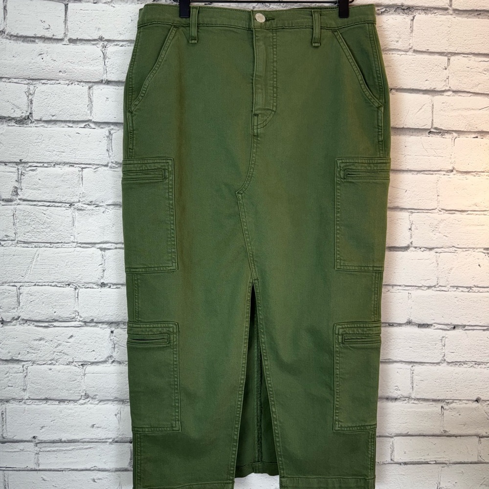 Women’s Hudson Green Denim Cargo Skirt Size 32 NWT 90s Skirt Jean Maxi Skirt